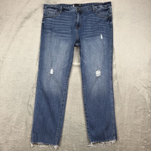 Kut From The Kloth High Rise Catherine Fab Ab Boyfriend Blue Jeans Women's 18 - Picture 1 of 12
